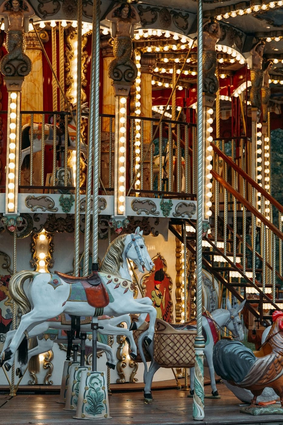picture of a carousel with horses