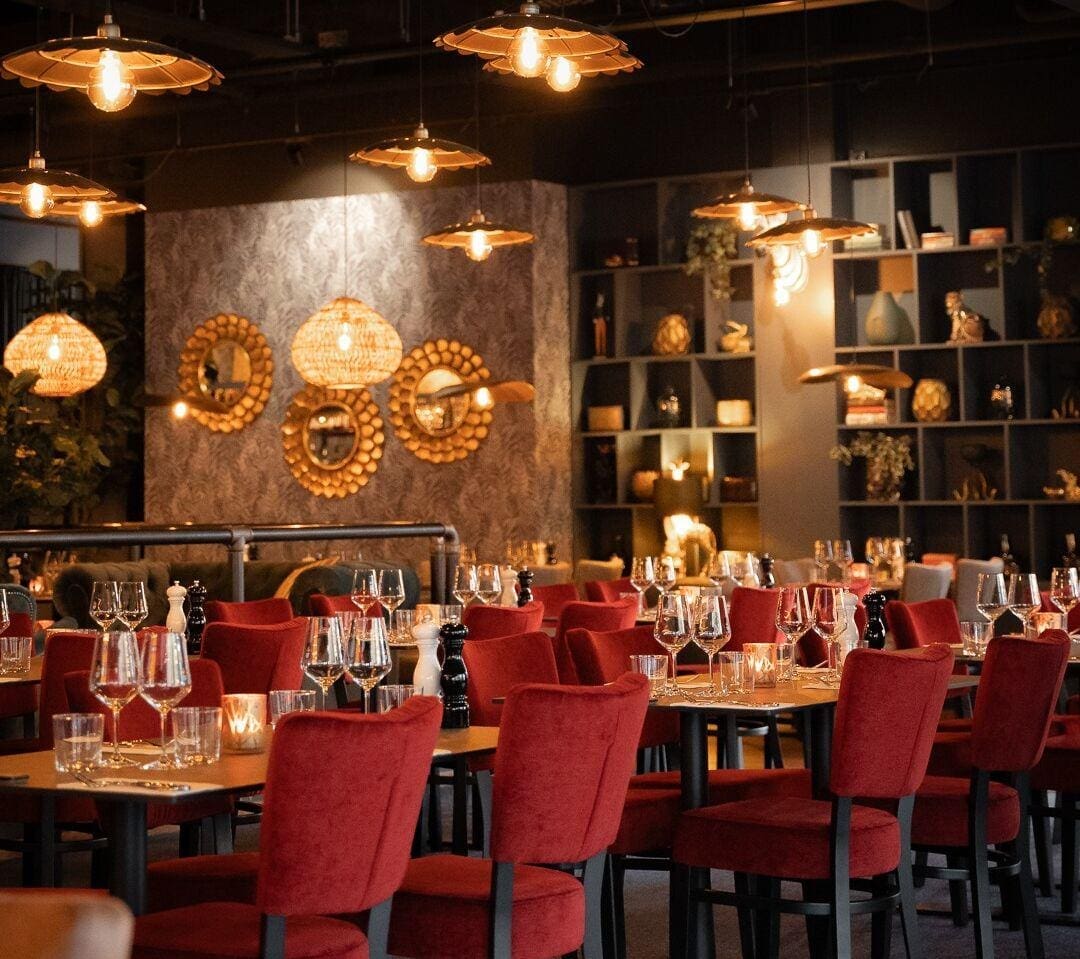 Restaurant interior at Blackstone Steakhouse in Sweden