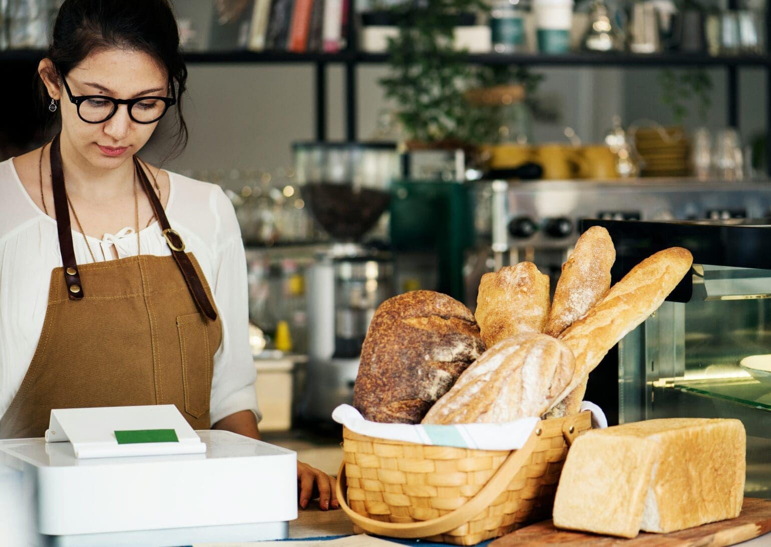 bakery staff preparing takeaway order