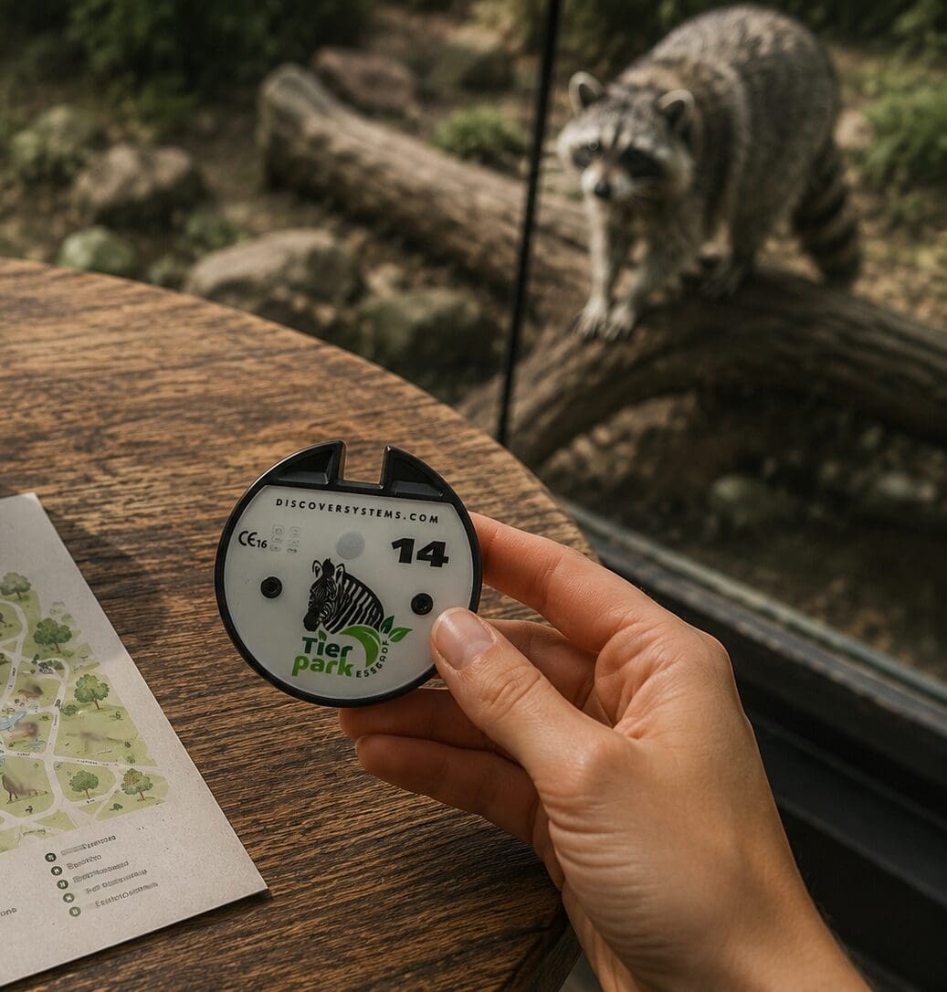 Silent Ordering System pager used at Tierpark Essehof